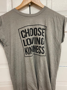Choose Loving Kindness Women's Rolled Sleeves T-Shirts (With Black Font)