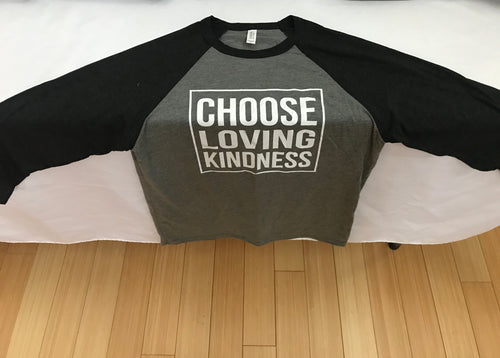 Choose Loving Kindness - Unisex Baseball Long Sleeve T-Shirts (Maroon With White Fonts)