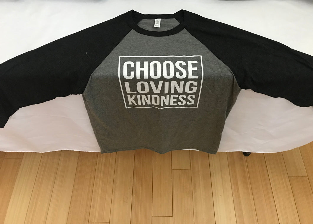 Choose Loving Kindness - Unisex Baseball Long Sleeve T-Shirts (Maroon With White Fonts)