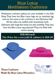 Blue Lotus Meditation Cushions - Mini - Zabuton (Square)