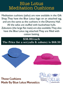 Blue Lotus Meditation Cushions - Mini - Zafu (Round)